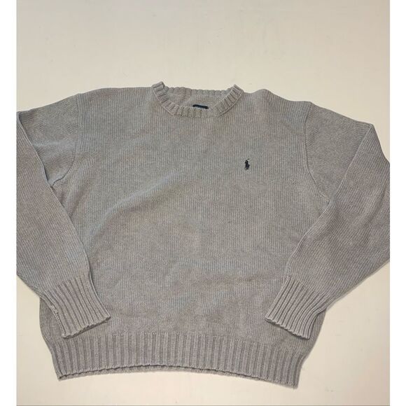 Polo By Ralph Lauren Mens Long Sleeves Pull Over Sweater Gray Sz XL - Picture 1 of 8